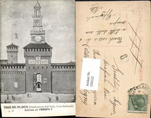 550122,Italy Torre del Filarete Luca Beltrami Milano Mailand