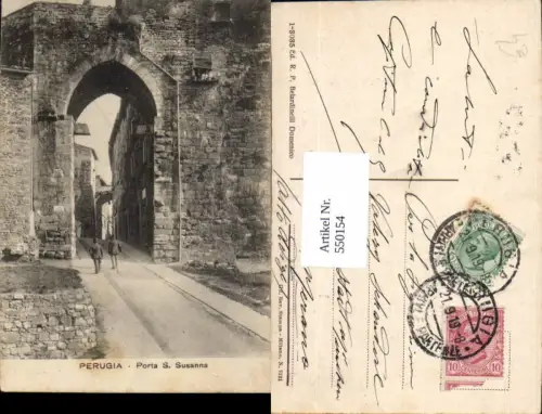 550154,Italy Perugia Porta S. Susanna Straßenansicht