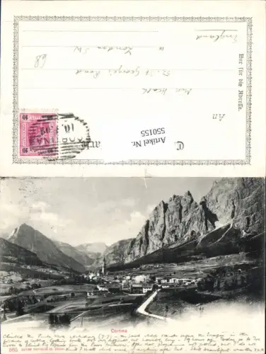 550155,Italy Cortina d`Ampezzo um 1900 pub Photoglob 565