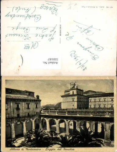 550187,Italy Abbazia di Montecassino Loggia paradiso