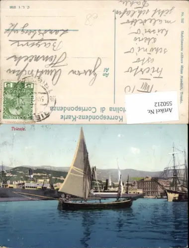 550212,Italy tolle AK Trieste Triest Segelschiff Hafen