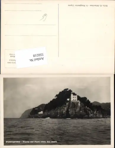 550218,Italy Portofino bei Genua Genova Punta del Faro vista dal mare
