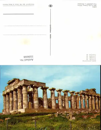 559008,Italy Selinunte Tempio E Tempel Ausgrabung Archäologie Castelvetrano Sizilien
