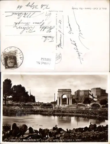 559152,Italy Genua Genova Il Monumento Caduti ai Giardini di Piazza Brunnen