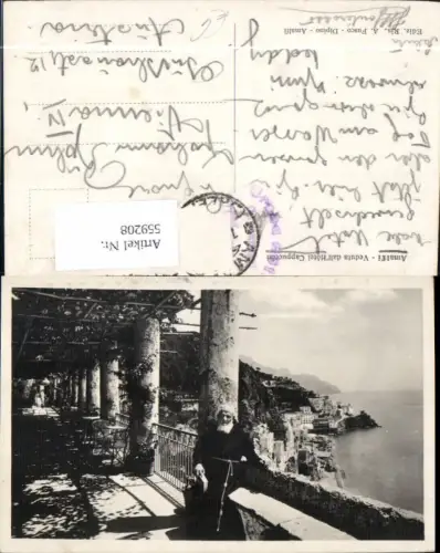 559208,Italy Amalfi Veduta dall Hotel Cappuccini Priester Mönch