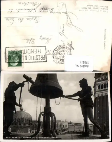 559216,Italy Venezia Venedig Torre Dell Orologio i Mori Statue Glocke