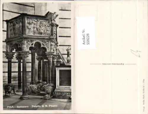 559228,Italy Pisa Battistero Pulpito di N. Pisano Kanzel Kirche