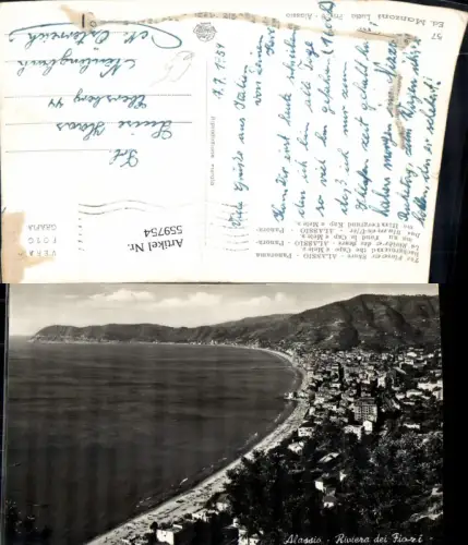559754,Italy Alassio Riviera di Fiori Panorama spondo Capo Mele Kap Mele Blumen Ufer