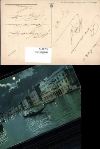 559805,Mondschein Litho Italy Venezia Canal Grande Palazzo Ca d Ore Gondeln