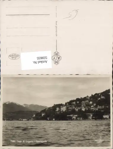 559835,Foto Ak Italy Lago di Lugano Castagnola v. Wasser gesehen