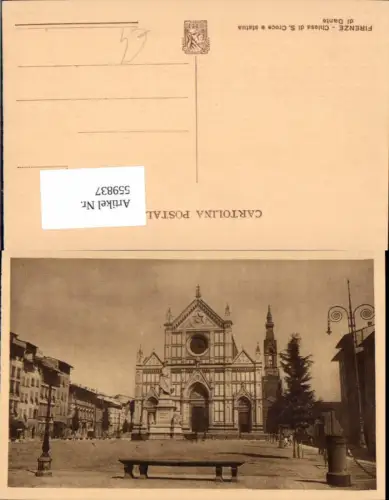 559837,Italy Firenze Florenz Chiesa di S. Croce e statua di Dante Kirche Statue