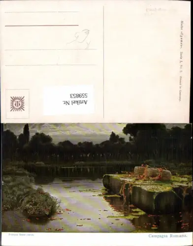 559853,Künstler Ak Italy Enrique Serra Campagna Romana Rom Umgebung Teich