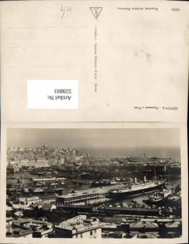 559893,Italy Genova Genua Panorama e Porto Hafen Schiff Dampfer Kreuzfahrtschiff