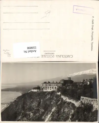 559898,Foto Ak Italy Taormina Ansicht m. Küste