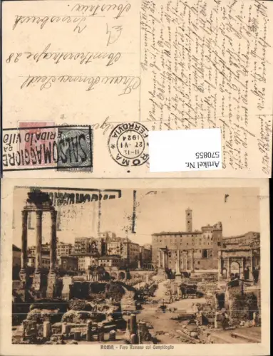 570855,Rom Roma Foro Romano col Campidoglio Antike Tempelanlage Italy