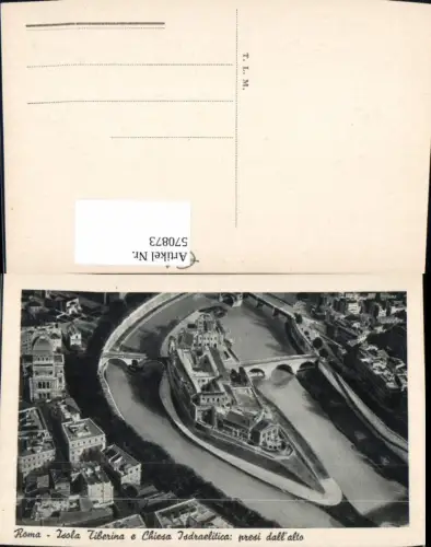 570873,Italy Roma Rom Isola Tiberina e Chiesa Isdraelitica presi dall alto Insel m. Kirche