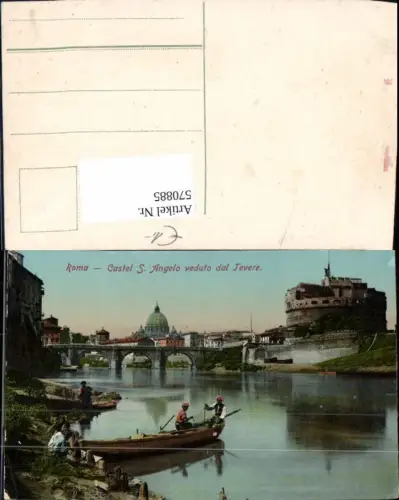 570885,Italy Roma Rom Castel S. Angelo veduto dal Tevere Brücke Boot Fischer