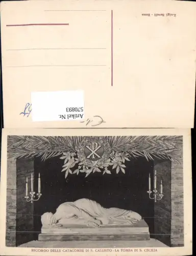 570893,Italy Roma Rom Ricordo delle Catacombe di S. Callisto La Tomba di S. Cecilia Grab Heilige Religion