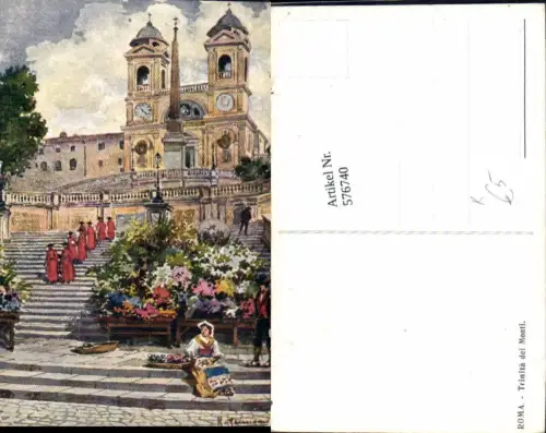 576740,Künstler AK Rom Roma Trinita die Monti