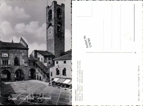 578789,Bergamo Platz Uhr Turm