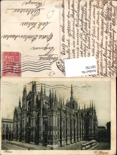 581795,Italy Milano Mailand Il Duomo Dom Straßenbahn