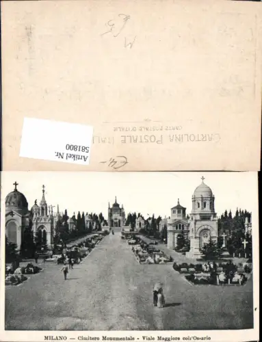 581800,Italy Milano Mailand Cimitero Monumentale Viale Maggiore coll Ossario Friedhof Gräber