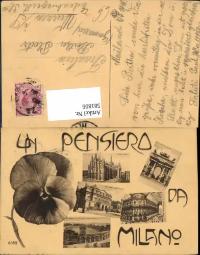 581806,Mehrbild Ak Italy Milano Mailand Un Pensiera da Milano Blume