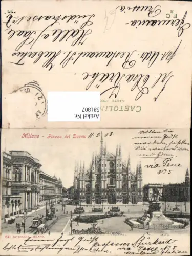 581807,Italy Milano Mailand Piazza del Duomo Dom Straßenbahn