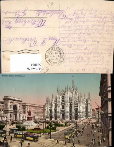 581814,Italy Milano Mailand Piazza del Duomo Dom Straßenbahn