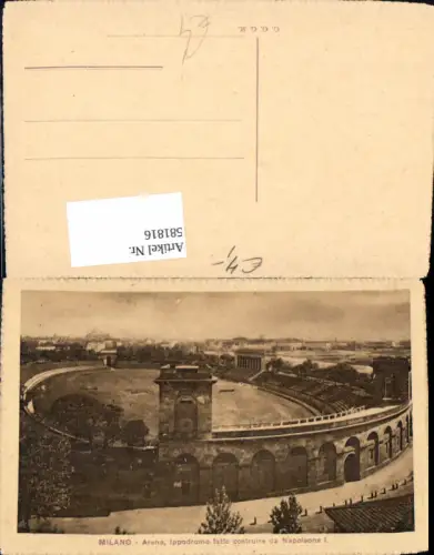 581816,Italy Milano Mailand Arena ippodromo fatto costruire da Napoleone I