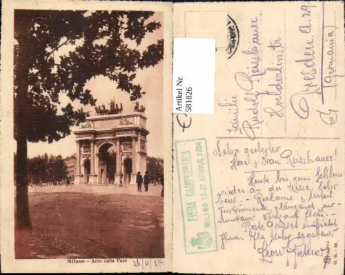 581826,Italy Milano Mailand Arco della Pace Triumphbogen