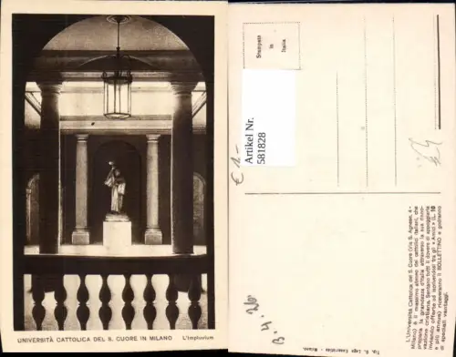 581828,Italy Milano Mailand Universita Cattolica del S. Cuore Portale L Impluvium