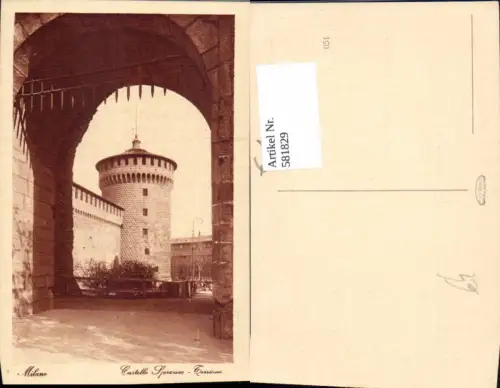 581829,Italy Milano Mailand Castello Sforzesco Corrione Kastell