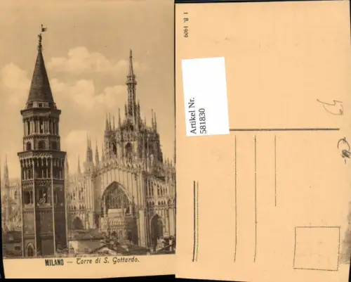 581830,Italy Milano Mailand Torre di S. Gottardo Kirche