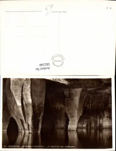 582240,Foto Ak Siracusa Syrakus Italy Latomia Paradiso La Grotta die Cordari Höhle