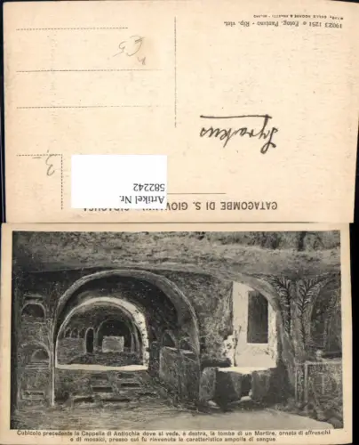 582242,Künstler Ak Siracusa Syrakus Italy Cubicolo precedenta la Cappela di Antiochia La Tomba Gruft Gräber