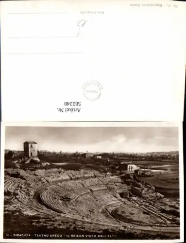 582248,Foto Ak Siracusa Syrakus Italy Teatro Greco Il Koilon visto Dall Alto Griechisches Theater