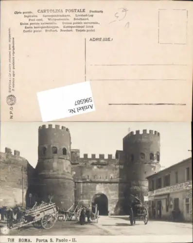 596507,Rom Roma Porta S. Paolo Kutsche Italy pub NPG 718