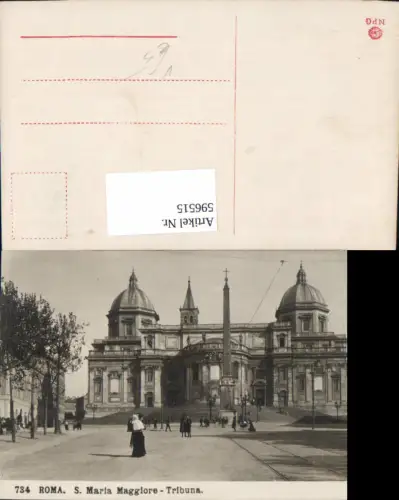 596515,Foto Ak Rom Roma S. Maria Maggiore Tribuna Obelisk Italy pub NPG 734
