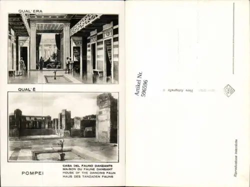 596596,Mehrbild Ak Pompei Casa del Fauno Danzante Haus d. Tanzenden Fauns Italy
