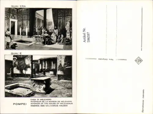 596597,Mehrbild Ak Pompei Cas di Melagro Inneres d. Meleagrus Hauses taly