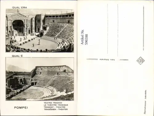 596598,Mehrbild Ak Pompei Teatro Tragico Tragödien-Theater Italy