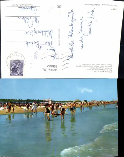 608482,Italy Pinarella Mare Spaggia e Pineta Meer Strand u. Pinienhain Strandleben