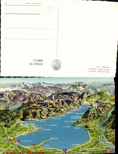 608513,Lagekarte Lago di Garda Planimetria Gardasee Italy