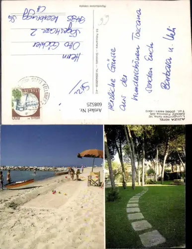 608525,Mehrbild Ak Aziza Hotel Lungomare Follonica Strand Strandleben Italy