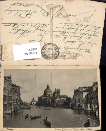 608539,Italy Venezia Venedig Canal Grande e Chiesa della Salute Gondeln