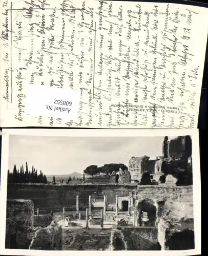608552,Foto Ak Tivoli Villa Adriana Teatro Maritimo e Biblioteghe Greche Ruine Italy