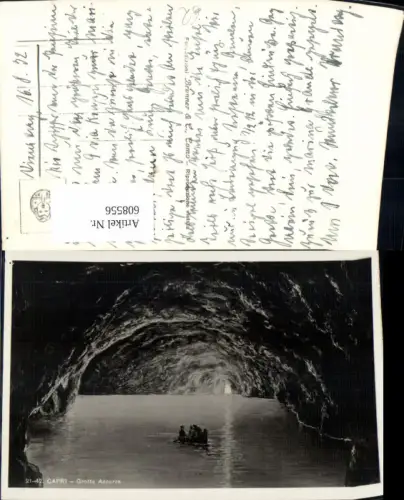 608556,Foto Ak Capri Grotta Azzurra Blaue Grotte Boot Ruderboot Italy