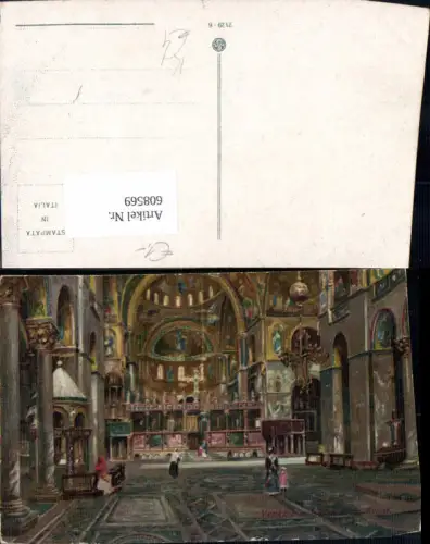 608569,Künstler Ak Italy Venezia Venedig Interno di S. Marco Kirche Innen