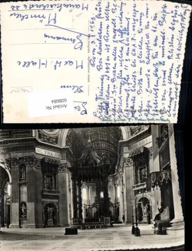 608684,Foto Ak Roma Rom Interno Basilica S. Pietro Petersdom Innenansicht Italy